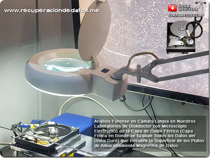 Inspección de la superficie de un plato de disco duro
